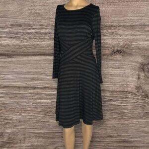 Elegant Beige by ECI Striped Stretch Dress - Perfect for Any Occasion